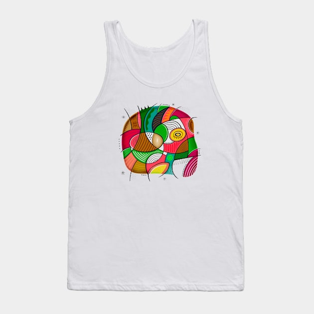 Colored  head Tank Top by Daria Kusto